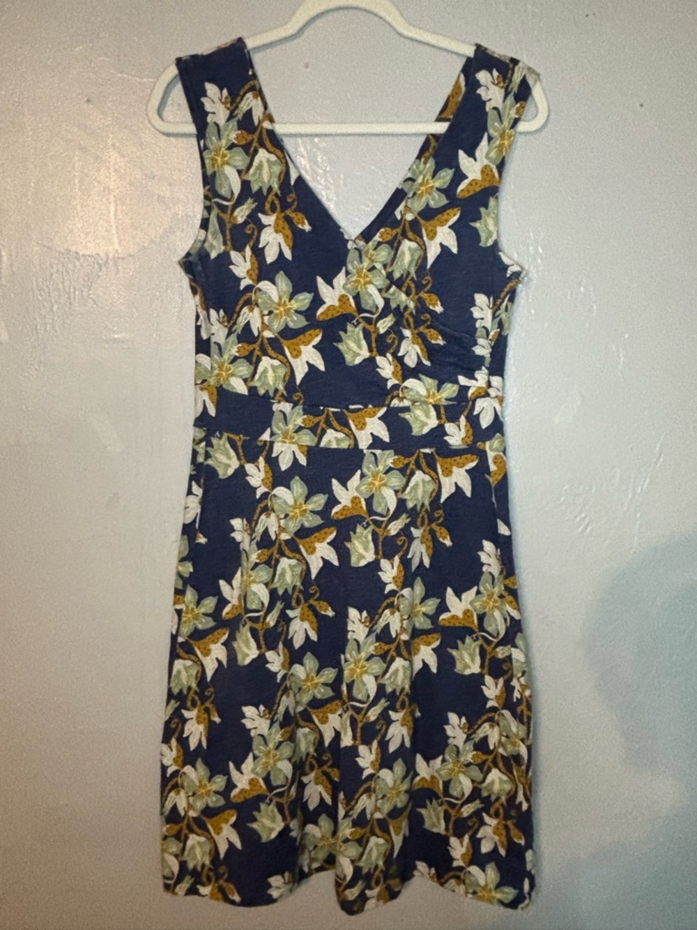 Patagonia Navy Blue Floral Midi Dress